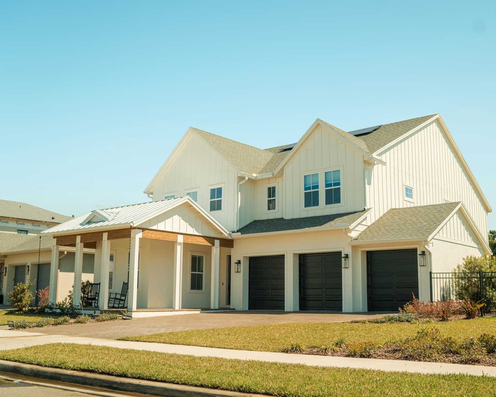 A newly built two-story home