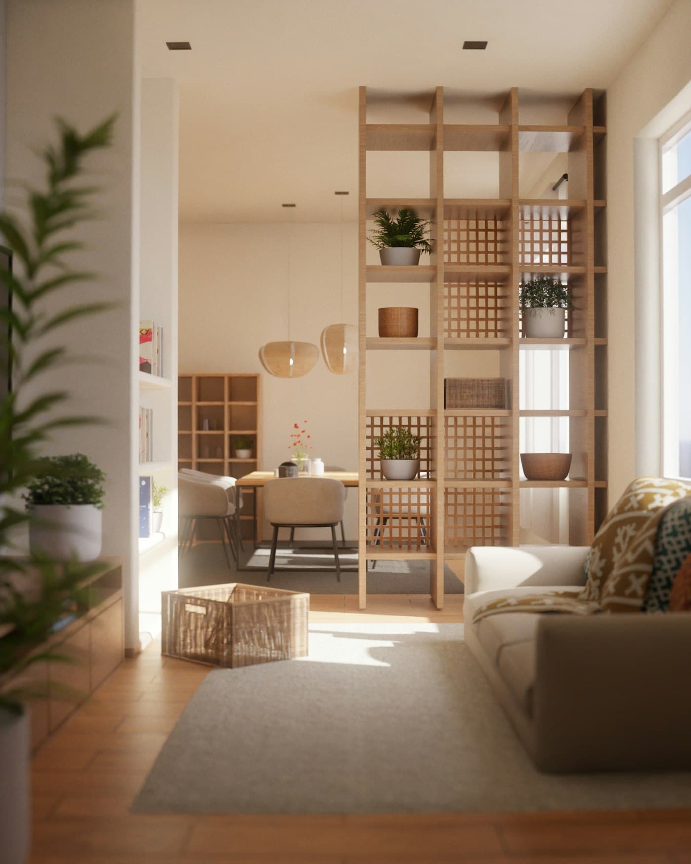 A warm, modern living room